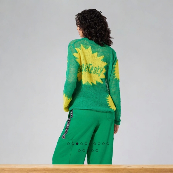 SAVAGE X FENTY KNITTIN PRETTY LOOSE KNIT SWEATER SIZE SMALL GREEN LIGHT - Picture 3 of 13